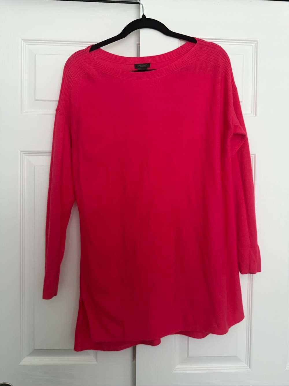 Ann Taylor Factory Hot Pink Long Sleeve Sweater Tunic